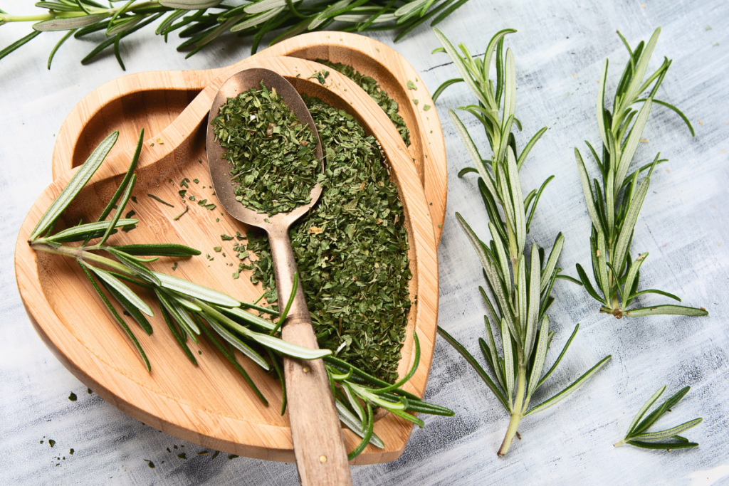 Fresh rosemary sprigs in Moroccan kitchen for herbal tea